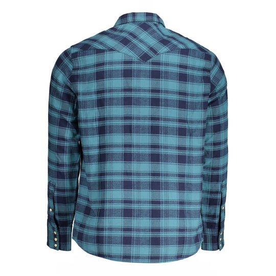 Wrangler Blaues Baumwollhemd