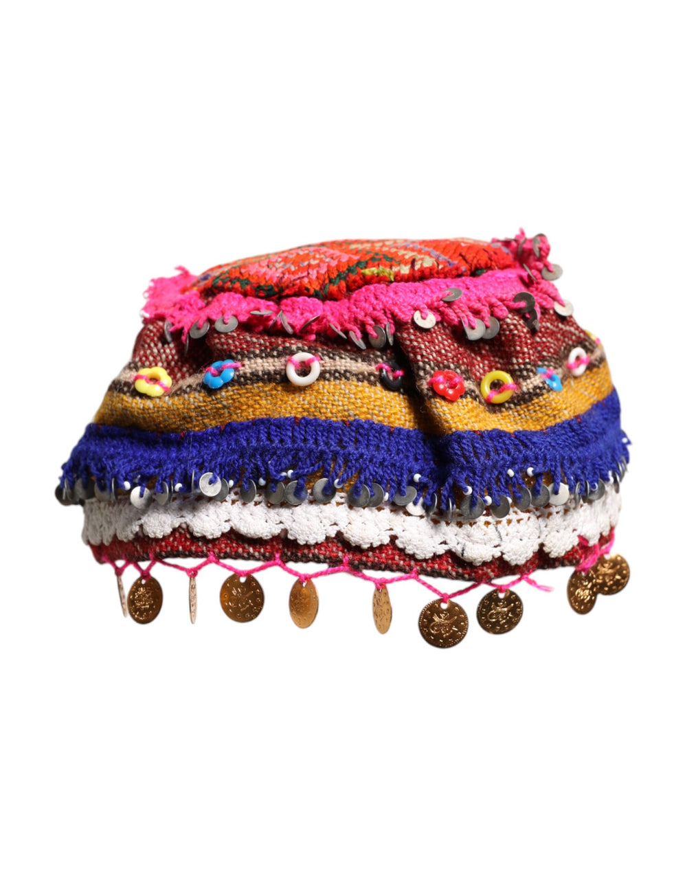 Dolce & Gabbana Multicolor Floral Pailletten gestrickt verschönert Hut