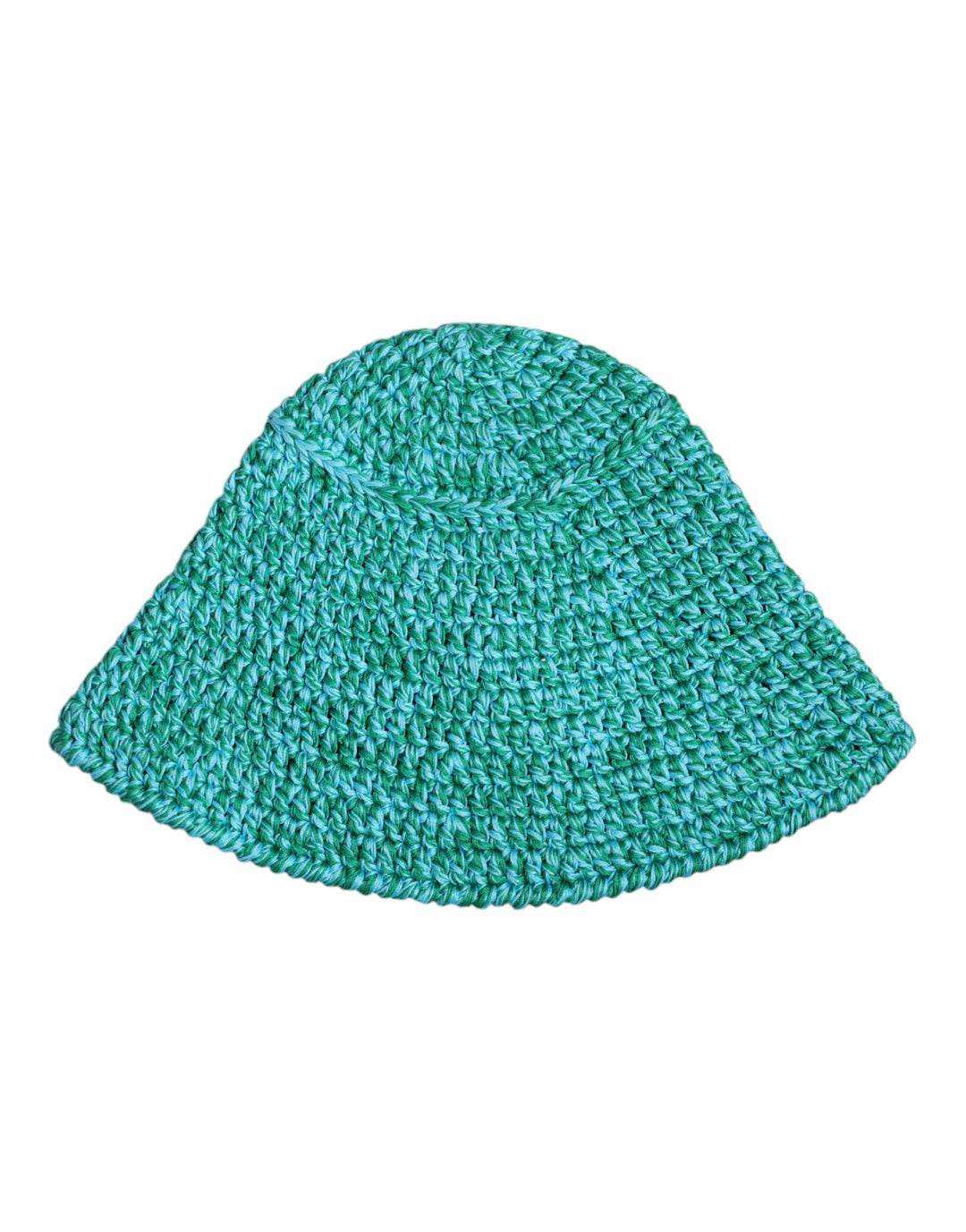 Dolce & Gabbana Grüner gehäkelter DG-Logo-Eimerhut aus Baumwolle