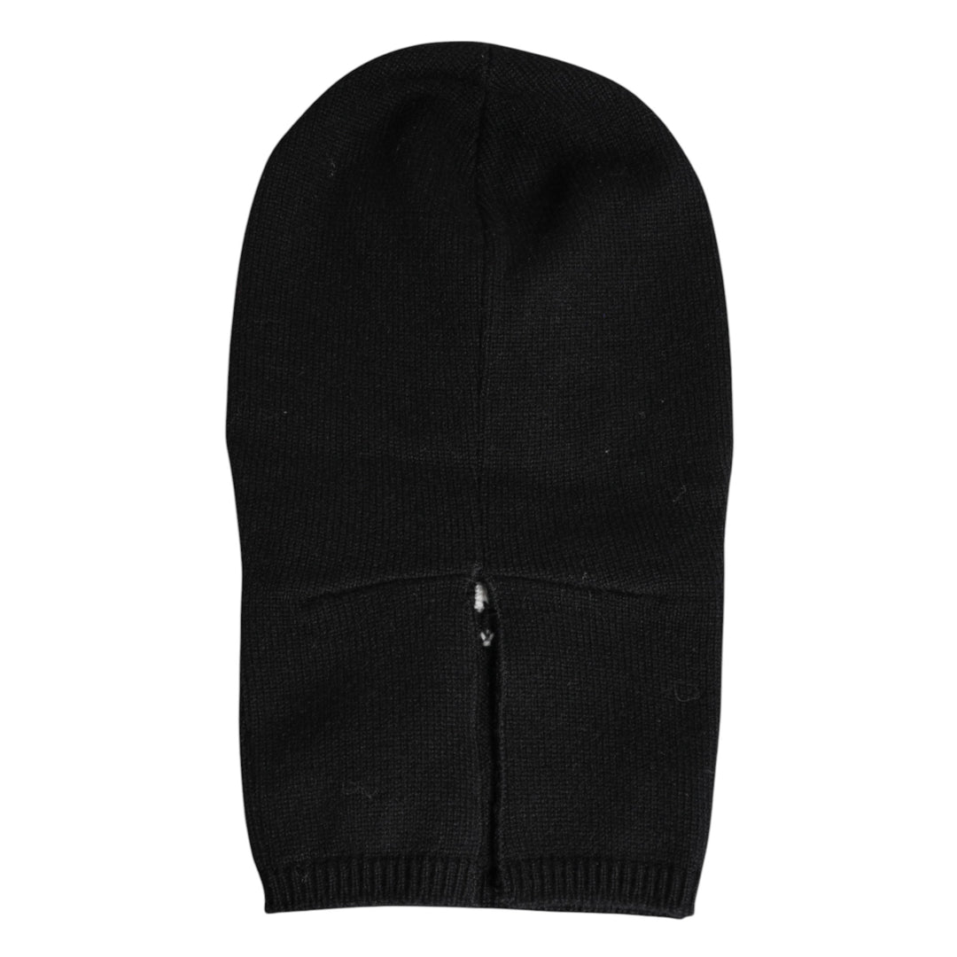 Dolce & Gabbana Schwarze Kaschmir-Strick-Skimaske Balaclava-Mütze