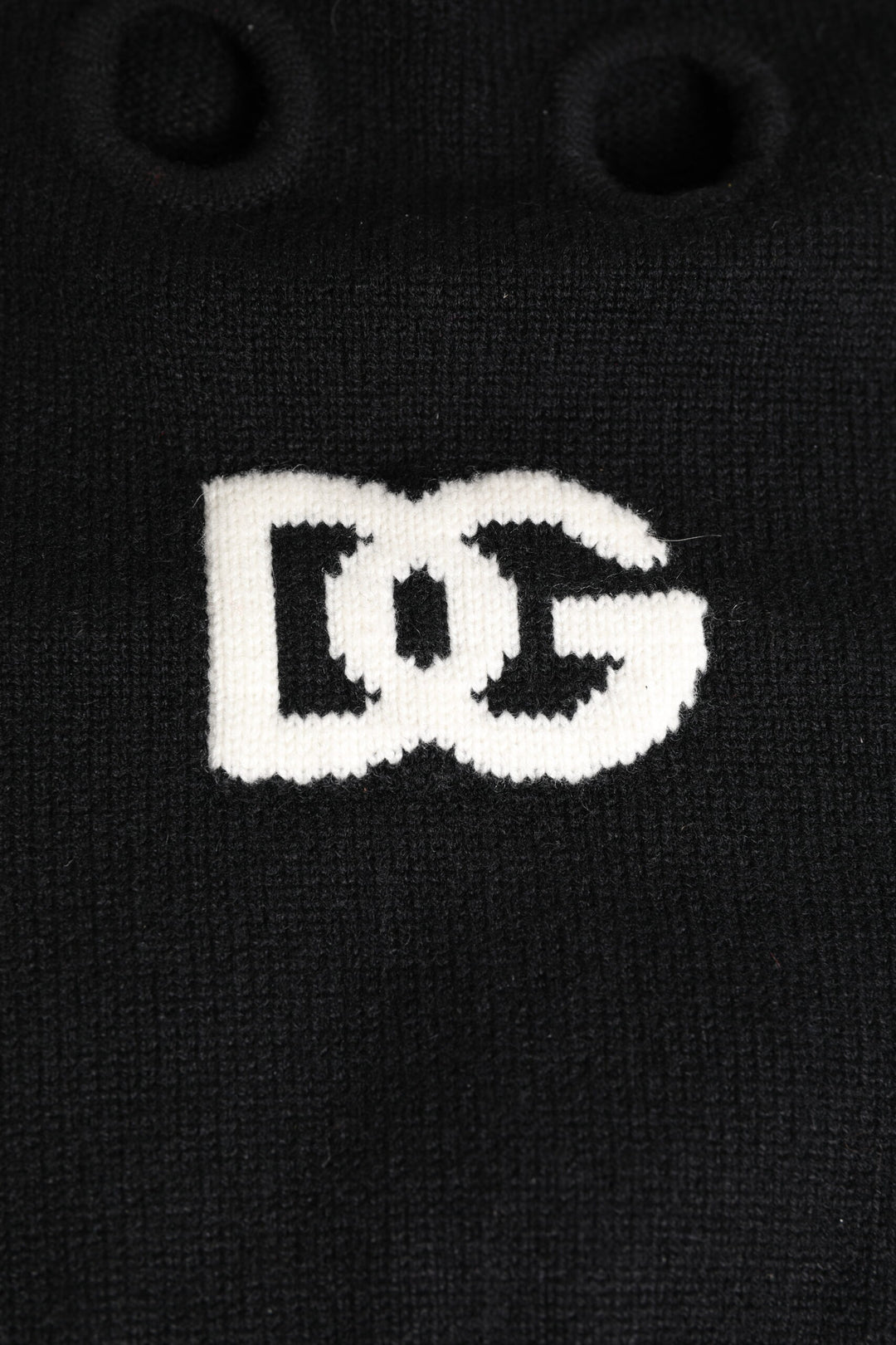 Dolce & Gabbana Schwarze Kaschmir-Strick-Skimaske Balaclava-Mütze