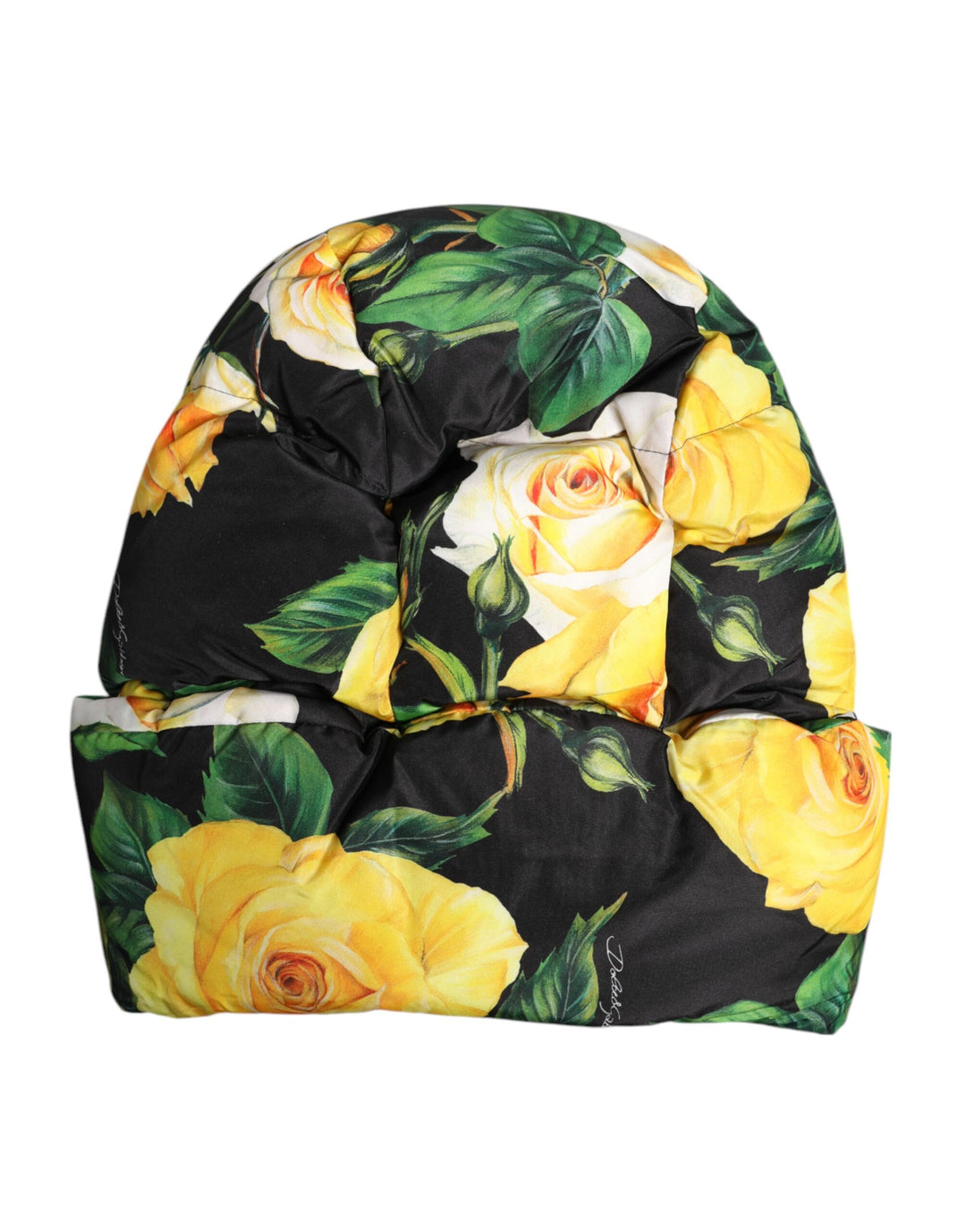Dolce & Gabbana Schwarzer Blumendruck Ganzkopf-Wickelhut