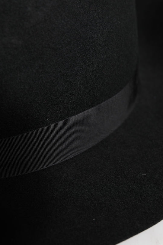 Dolce & Gabbana Schwarzer Trilby Fedora Hut mit breiter Krempe