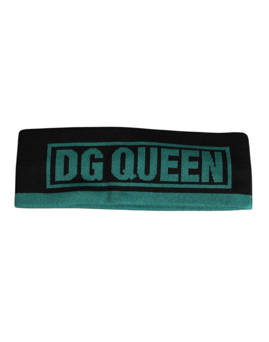 Dolce & Gabbana Schwarze Seide gestrickt DG Königin Stirnband Hut