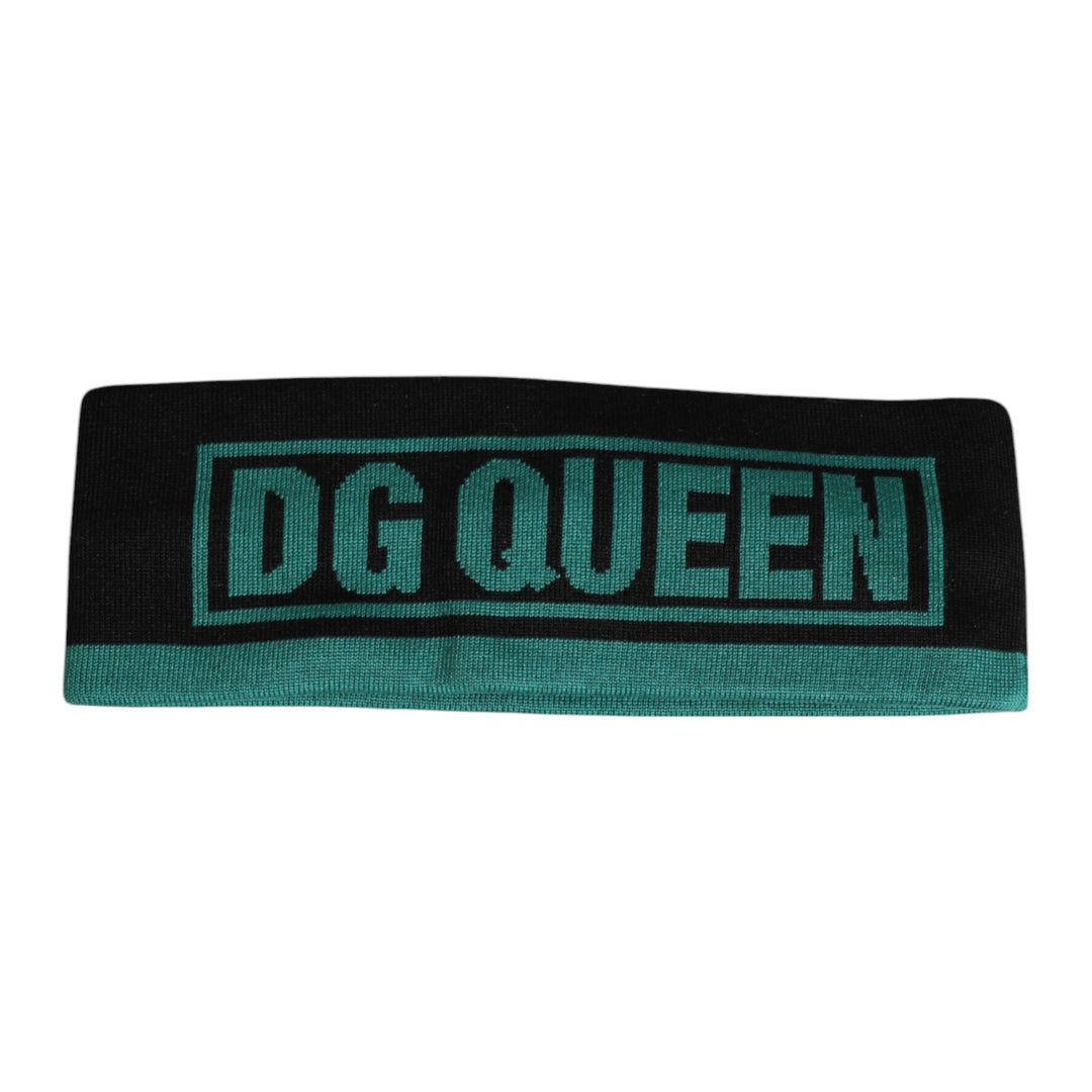 Dolce & Gabbana Schwarze Seide gestrickt DG Königin Stirnband Hut