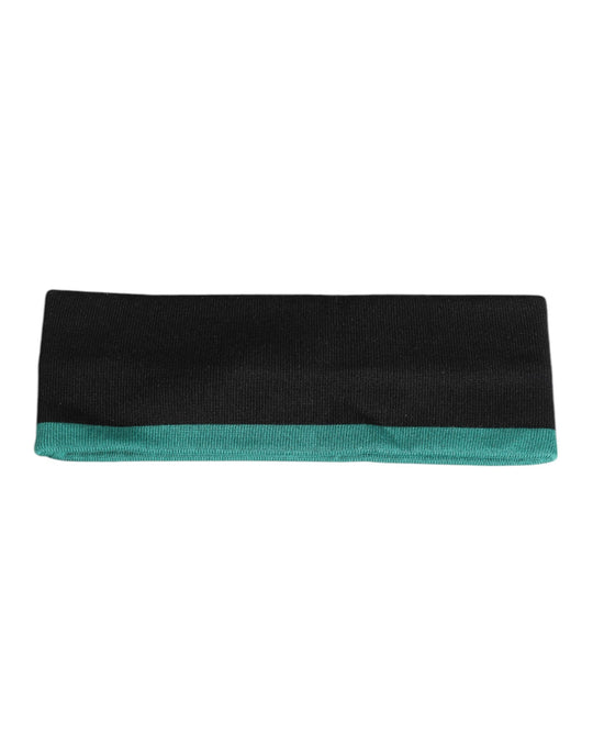 Dolce & Gabbana Schwarze Seide gestrickt DG Königin Stirnband Hut