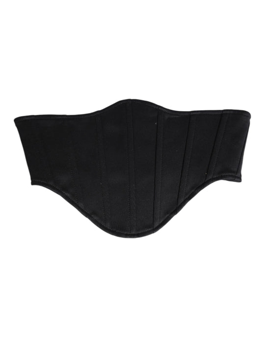 Dolce & Gabbana Schwarzer Baumwolltaille Smokinggürtel Kummerbund