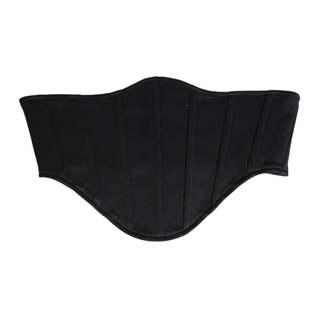 Dolce & Gabbana Schwarzer Baumwolltaille Smokinggürtel Kummerbund