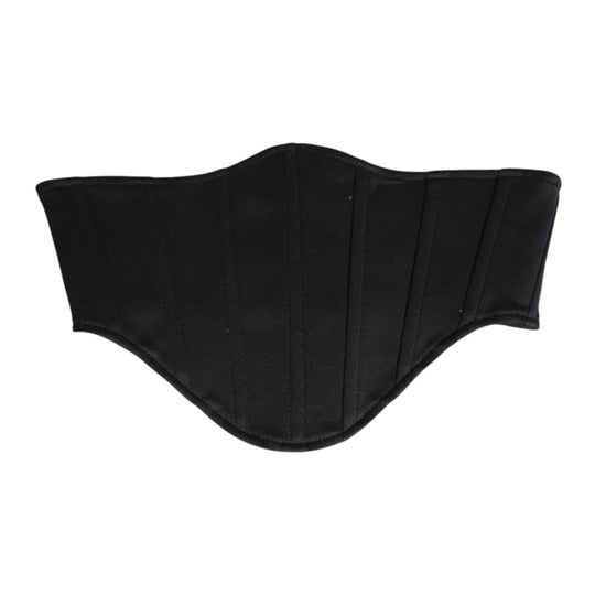 Dolce & Gabbana Schwarzer Baumwolltaille Smokinggürtel Kummerbund