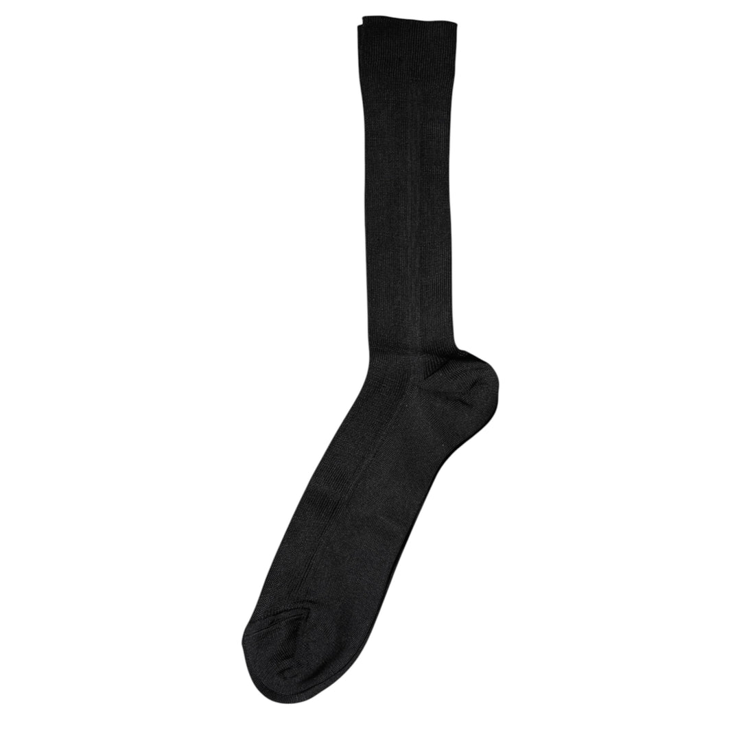 Dolce & Gabbana Schwarze Baumwolle DG Logo Mid Calf Herren Socken