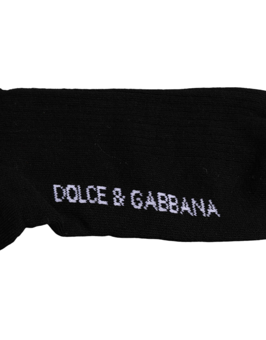 Dolce & Gabbana Schwarze Baumwolle DG Logo Mid Calf Herren Socken