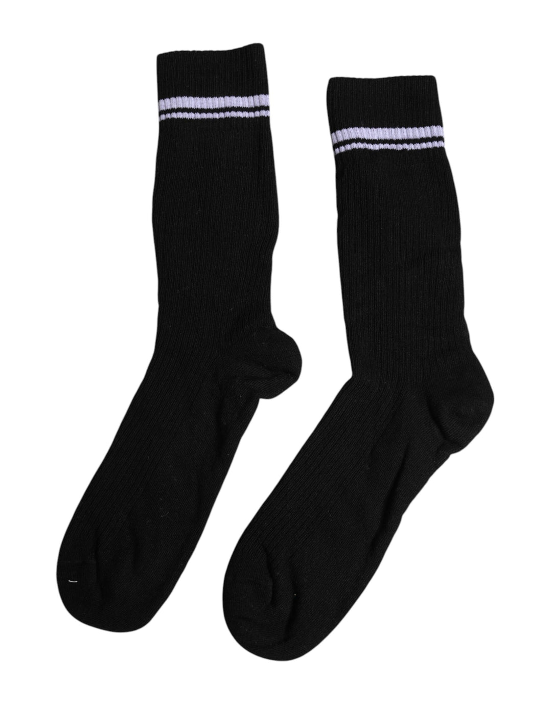 Dolce & Gabbana Schwarze Baumwolle DG Logo Mid Calf Herren Socken