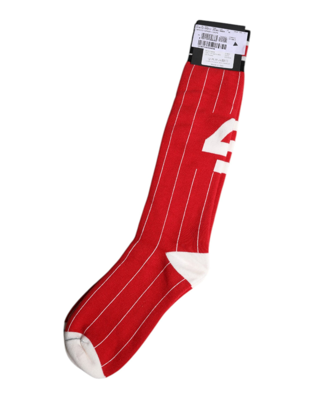 Dolce & Gabbana Rot bedruckte Baumwolle Mid Calf Herren Socken