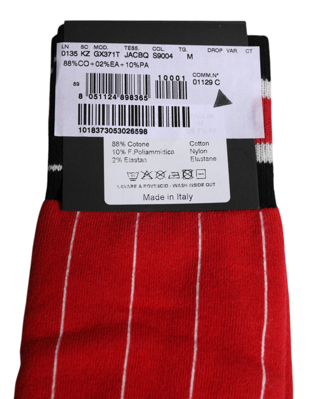 Dolce & Gabbana Rot bedruckte Baumwolle Mid Calf Herren Socken