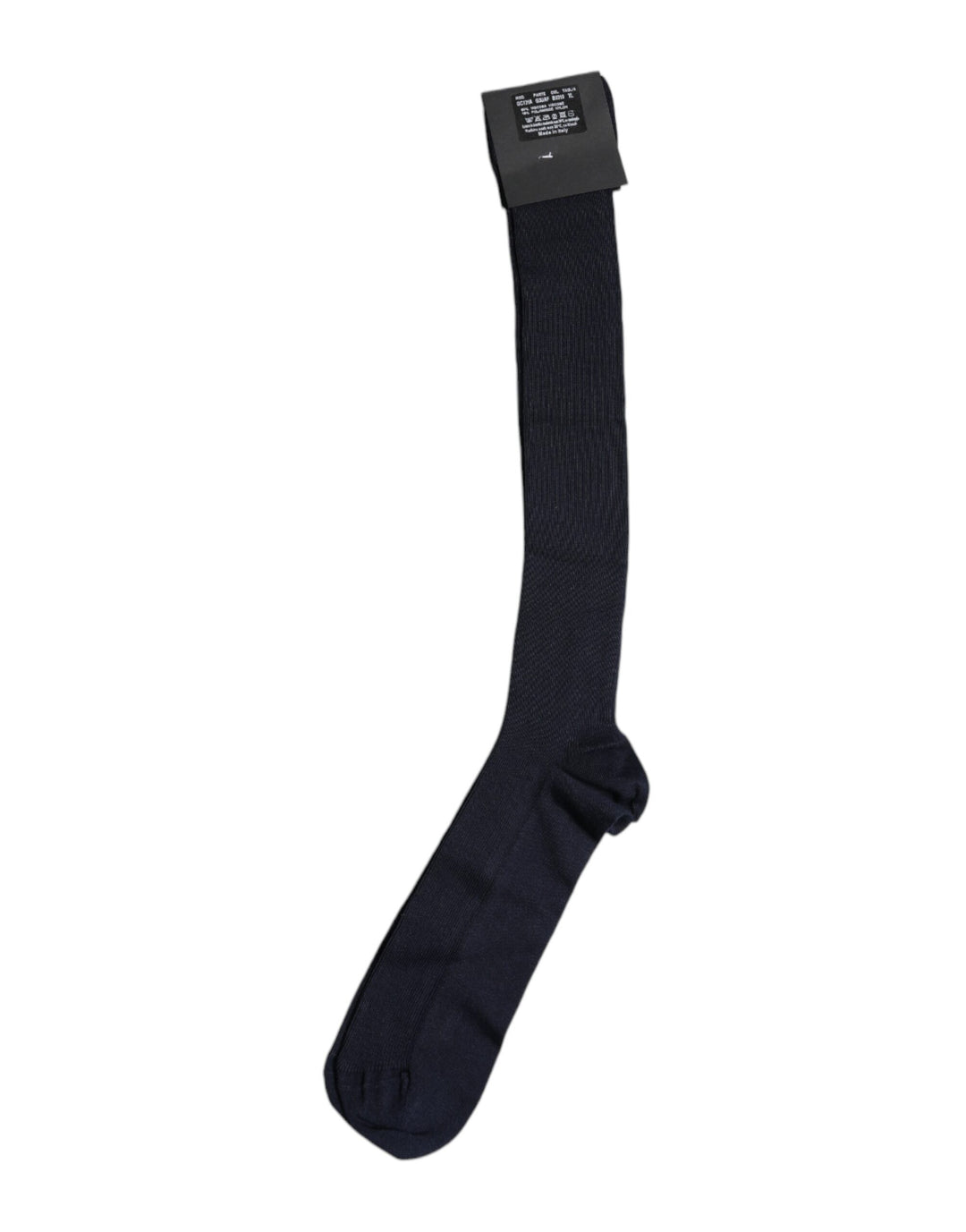 Dolce & Gabbana Schwarze Viskose Logo Over The Calf Socken