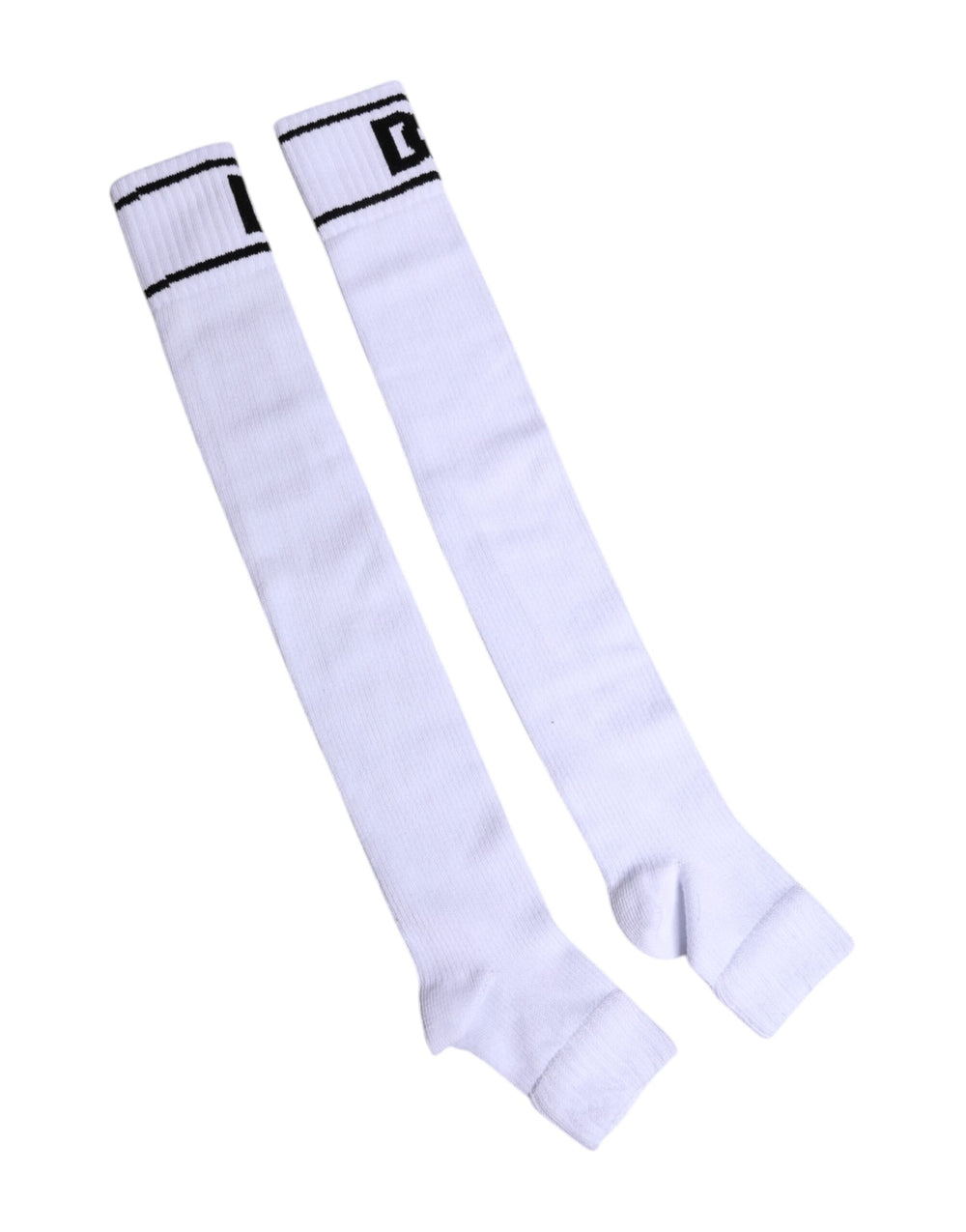 Dolce & Gabbana Weiße Baumwolle DG Logo Print Offene Socken