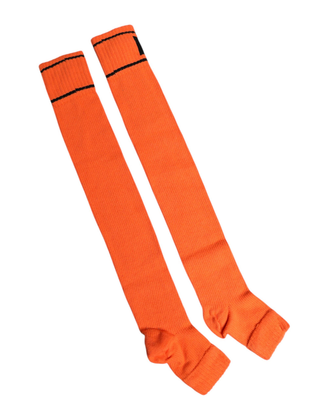 Dolce & Gabbana Orangefarbene Socken mit DG-Logo-Print aus Baumwolle mit offener Spitze