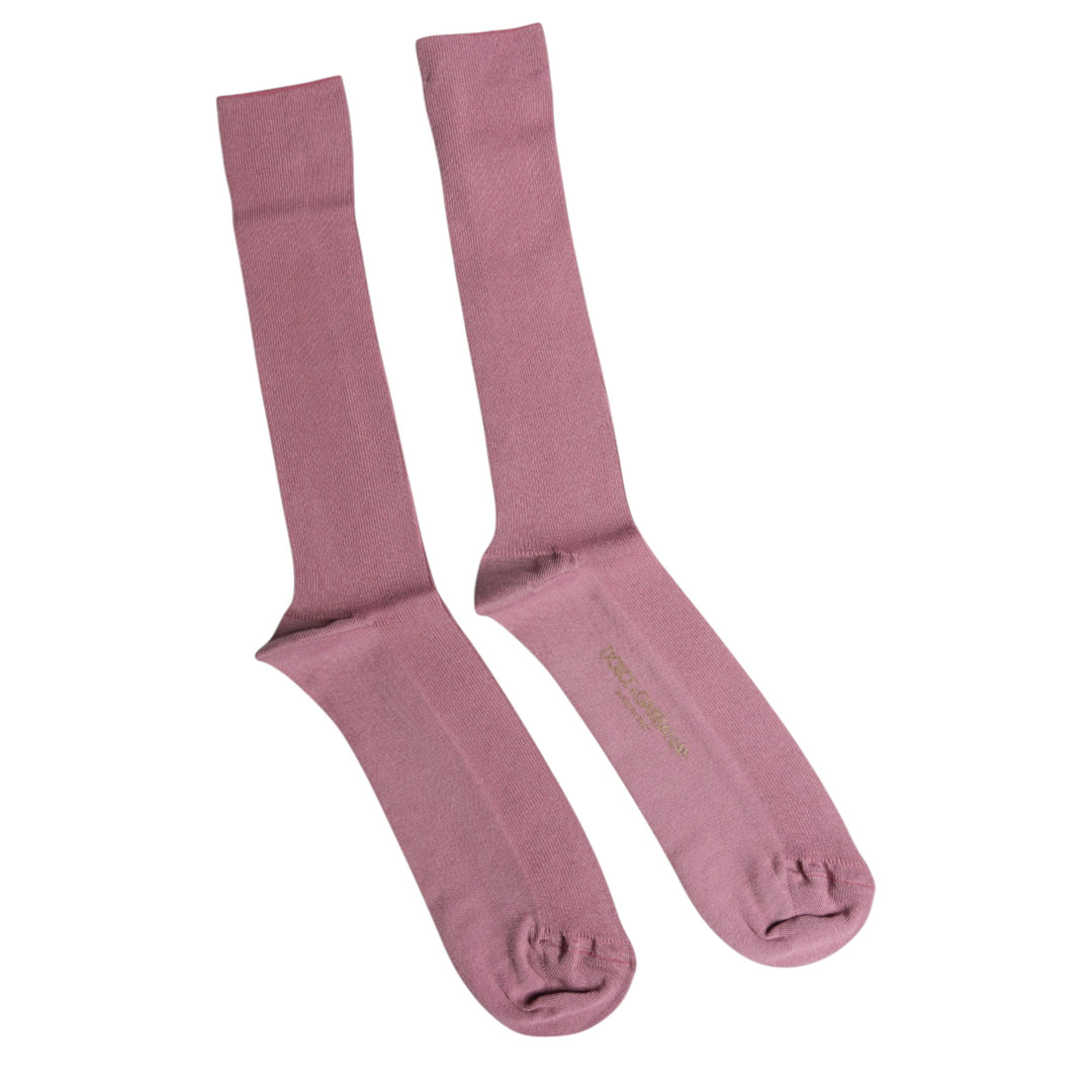 Dolce & Gabbana Rosa Baumwolle über die Wade Socken