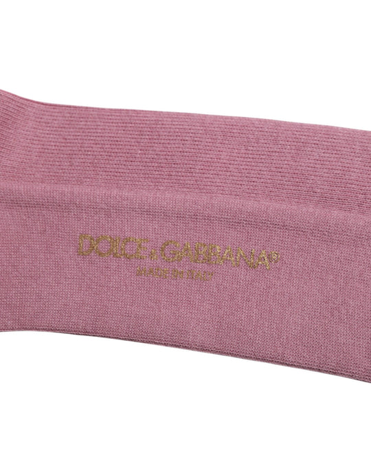 Dolce & Gabbana Rosa Baumwolle über die Wade Socken