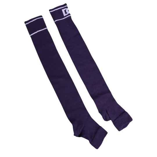 Dolce & Gabbana Lila Baumwolle DG Logo Print Open Toe Socken