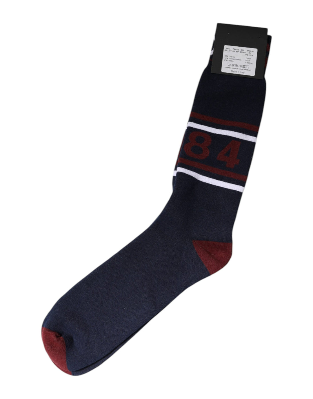 Dolce & Gabbana Blaue Baumwolle Logo Mid Calf Herren Socken