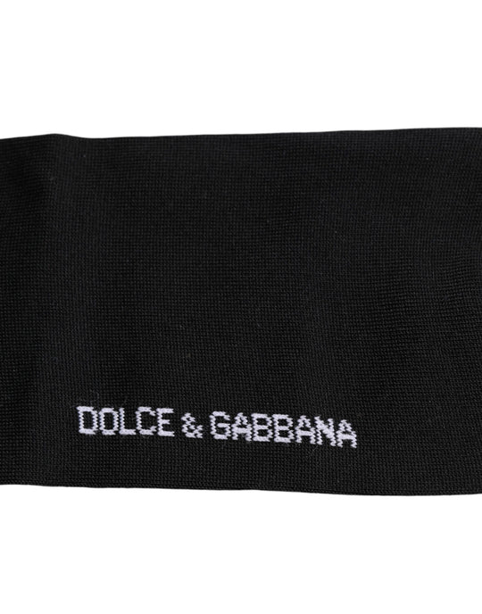 Dolce & Gabbana Schwarze DG Logo Print Baumwolle über Wade Socken