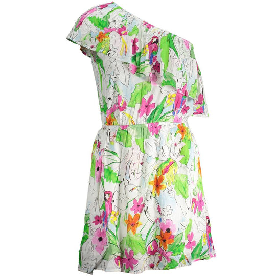 Desigual Weißes Viskose-Damen-Kleid
