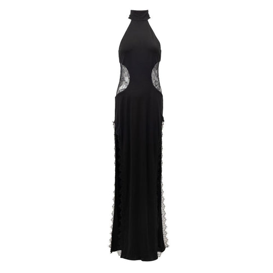 Retrofête Schwarzes Viskosekleid