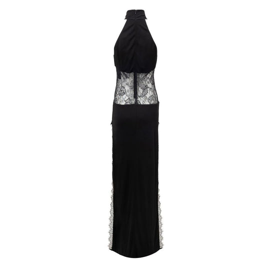 Retrofête Schwarzes Viskosekleid