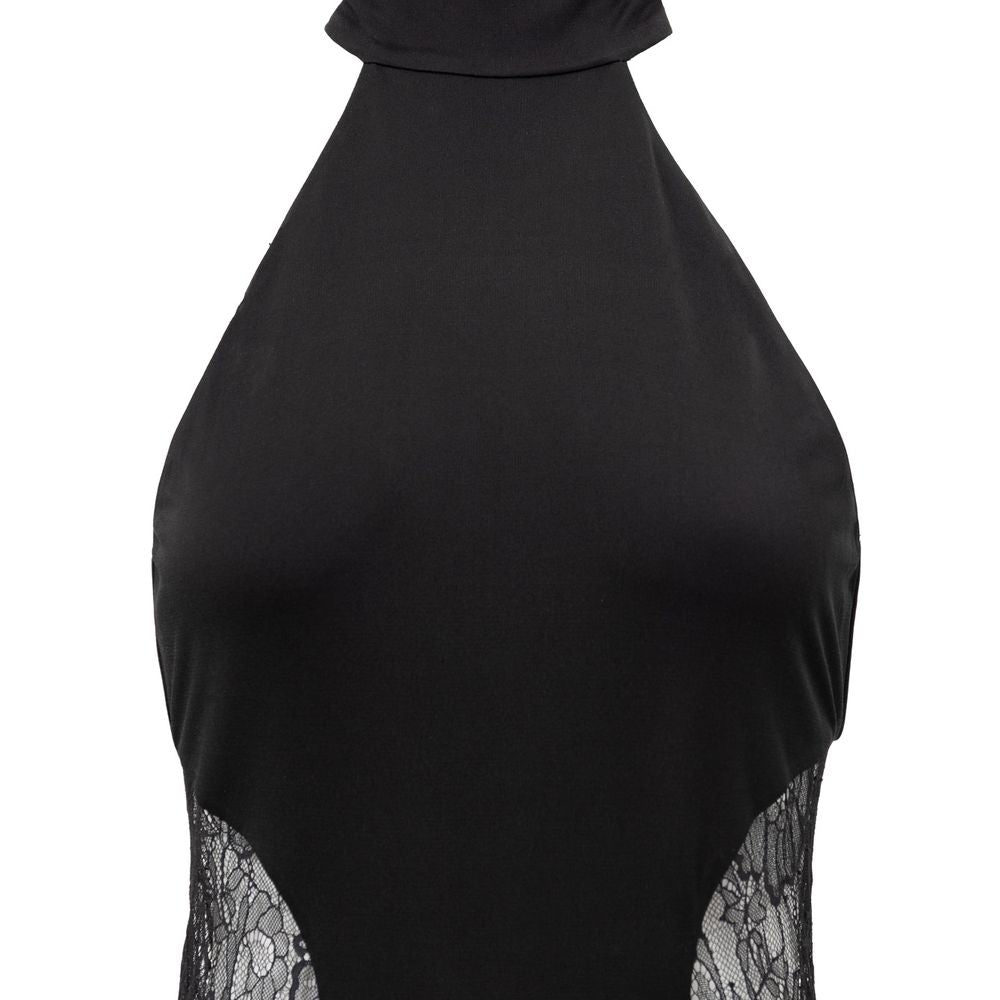 Retrofête Schwarzes Viskosekleid