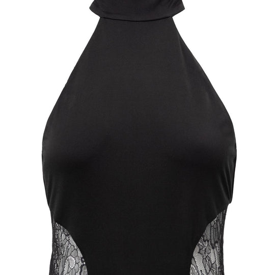 Retrofête Schwarzes Viskosekleid
