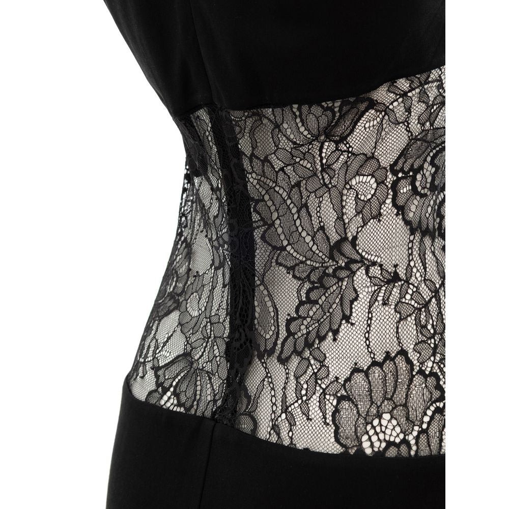 Retrofête Schwarzes Viskosekleid