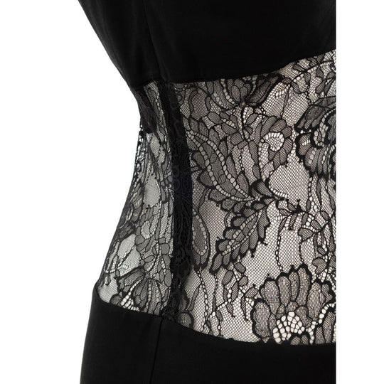 Retrofête Schwarzes Viskosekleid