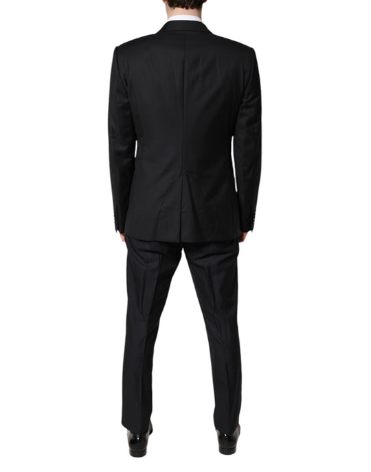 Dolce & Gabbana Schwarzer doppelreihiger formeller 3-teiliger Anzug