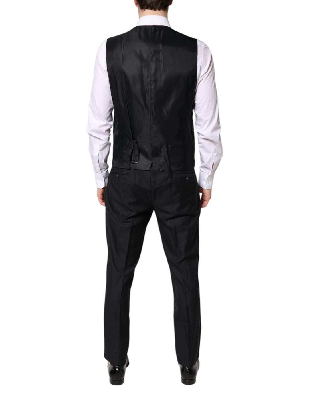 Dolce & Gabbana Schwarzer doppelreihiger formeller 3-teiliger Anzug