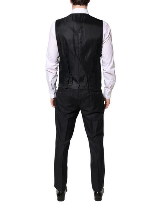 Dolce & Gabbana Schwarzer doppelreihiger formeller 3-teiliger Anzug