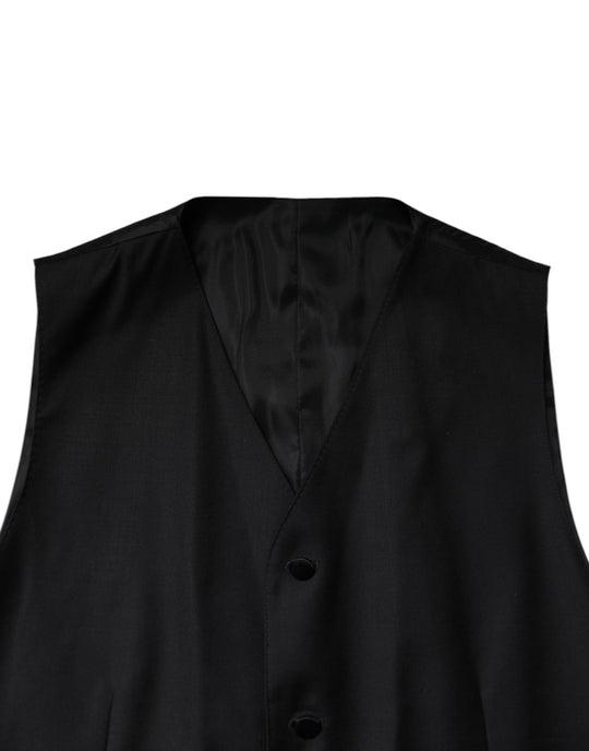 Dolce & Gabbana Schwarzer doppelreihiger formeller 3-teiliger Anzug