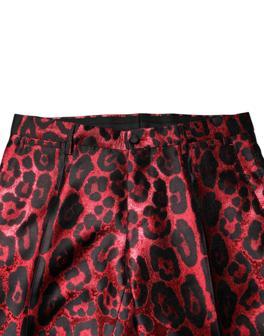 Dolce & Gabbana Roter Leopard Zweireiher 2 Stück Anzug