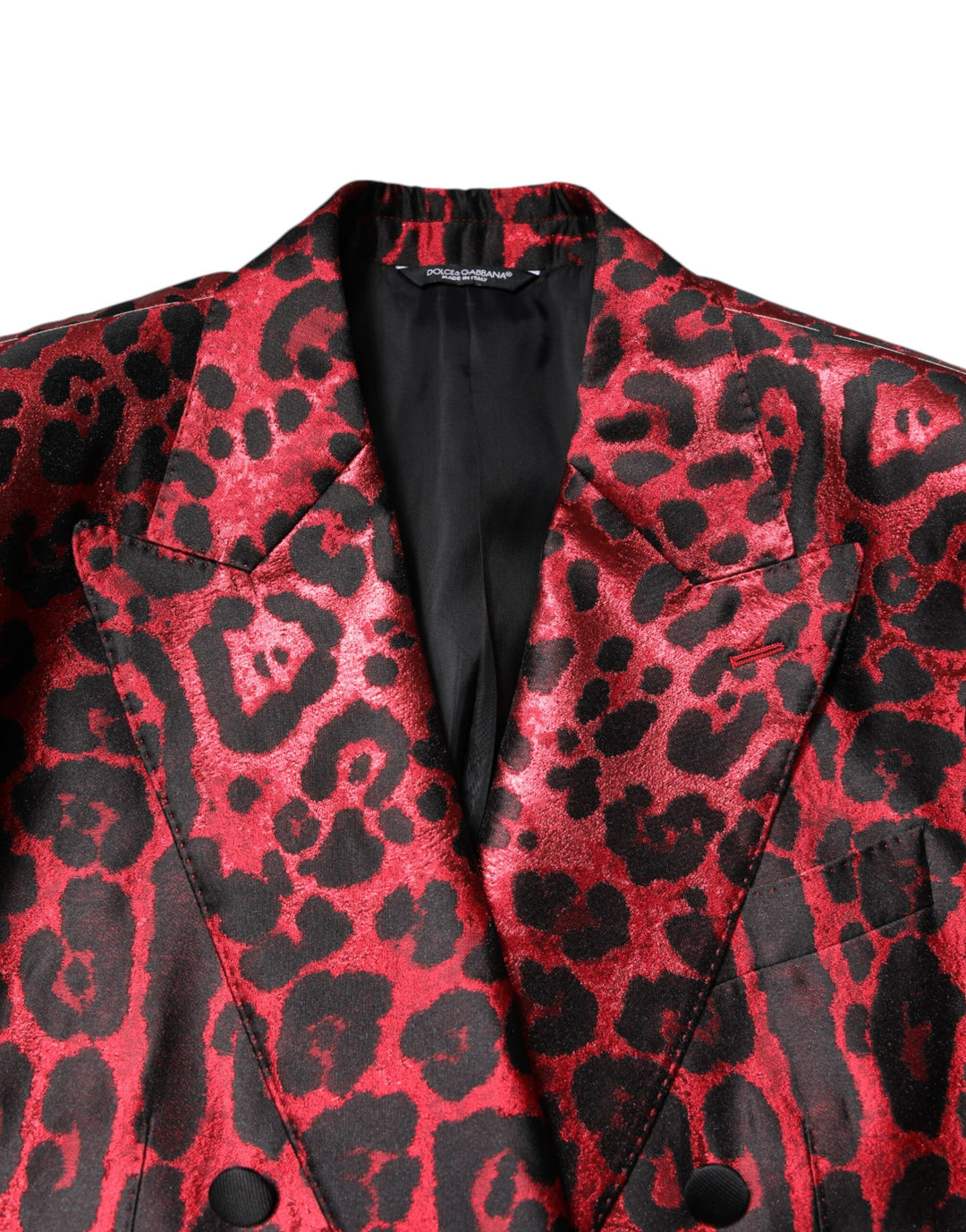 Dolce & Gabbana Roter Leopard Zweireiher 2 Stück Anzug