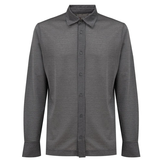 Canali Graues Baumwollhemd