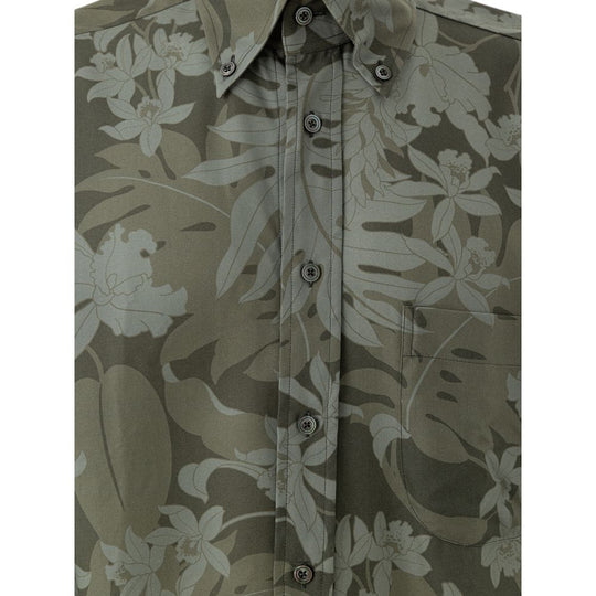 Tom Ford Grünes Lyocell-Hemd