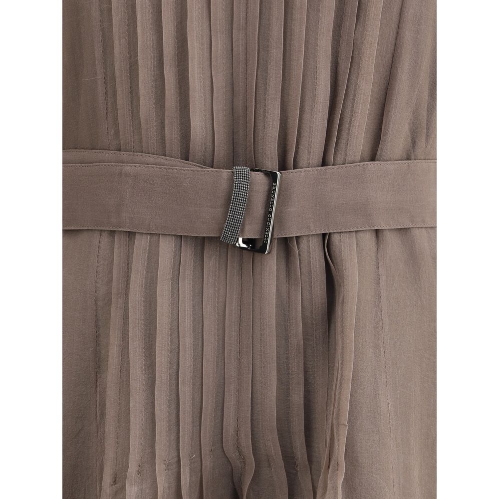 Brunello Cucinelli Langes Seidenkleid