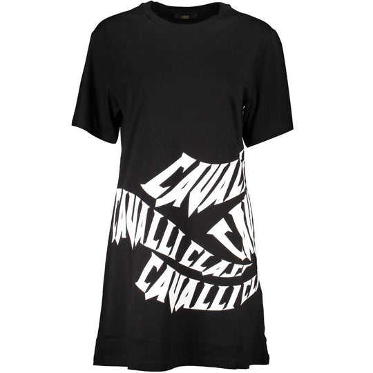 Cavalli Class Schwarzes Baumwollkleid für Frauen