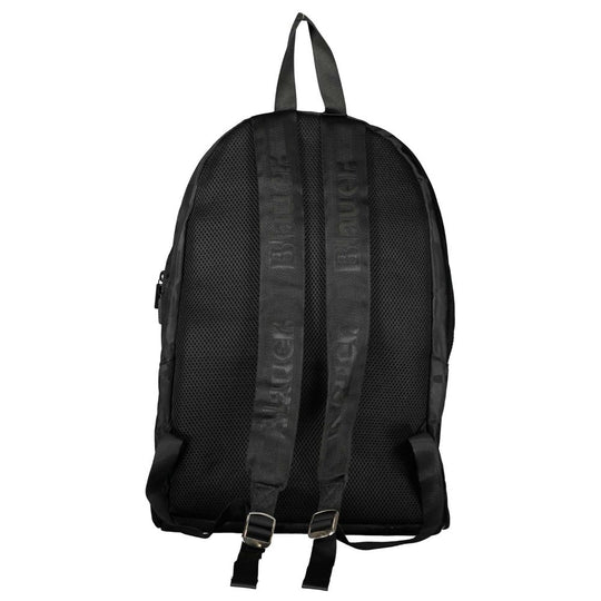 Blauer Schlanker schwarzer Rucksack mit Laptop-Hülle
