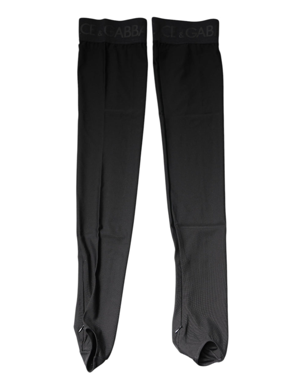 Dolce & Gabbana Schwarze Viskose-Stretchstrümpfe über der Wade Strümpfe