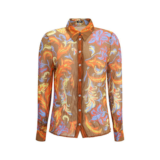Versace Barocco Hemd aus Seidenkrepp