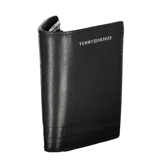 Tommy Hilfiger Schwarzes Leder Herren Portemonnaie