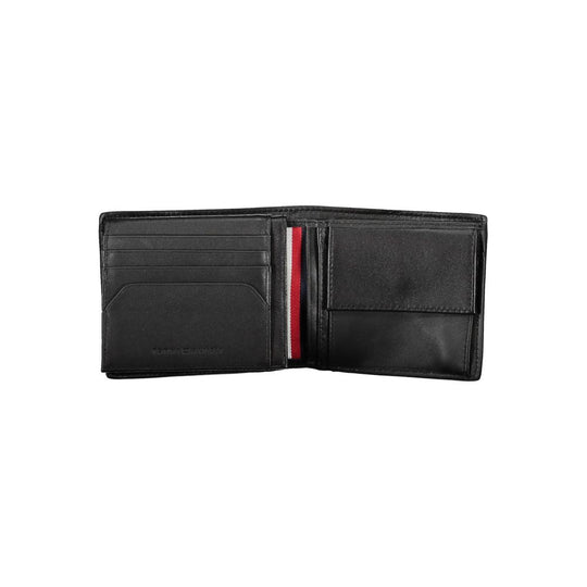 Tommy Hilfiger Schwarzes Leder Herren Portemonnaie