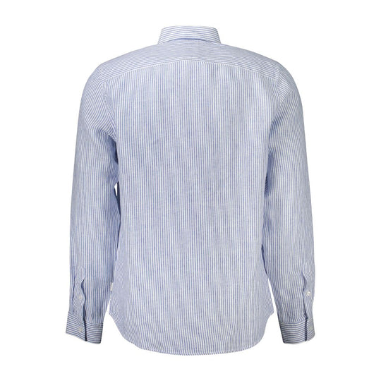 Guess Jeans Blaues Leinenhemd für Männer