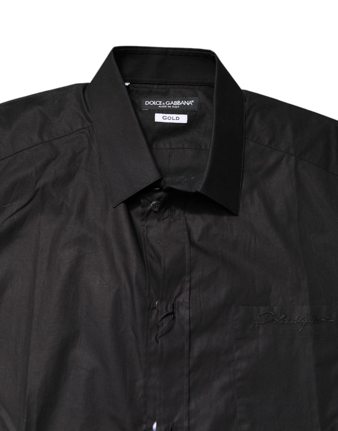 Dolce & Gabbana Schwarzes GOLD Baumwollhemd Formales Hemd